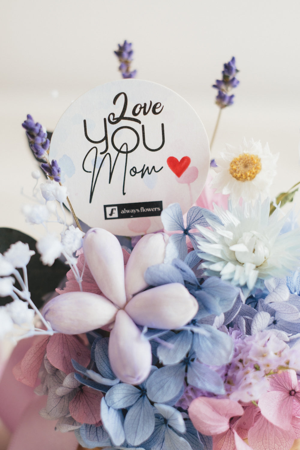 ◆母の日限定◆Flower BAG No.2/カゴバッグアレンジ 5 Mom’s Colors Blue/ブルー ドライ&プリザーブドフラワー