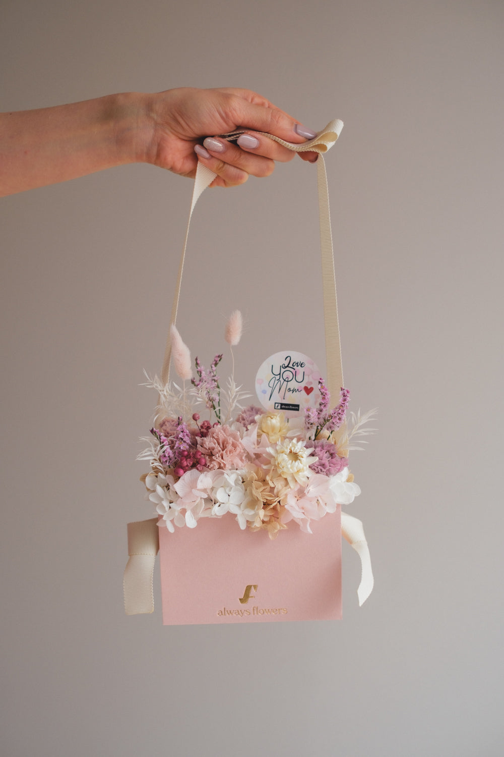 ◆数量限定ピンクバッグ◆Flower BAG No.1/フラワーバッグアレンジ モアピンクバッグ/カーネーション ドライ&プリザーブドフラワー