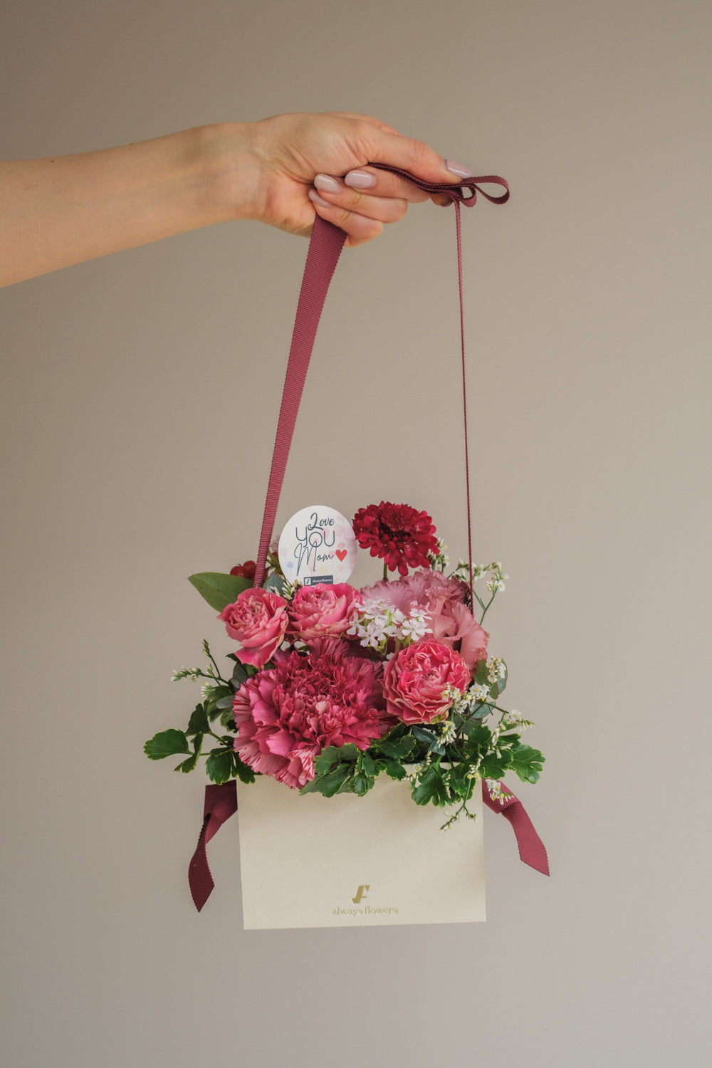 ◆母の日限定◆Flower BAG No.1/フラワーバッグアレンジ マムズラヴ/カーネーション 生花