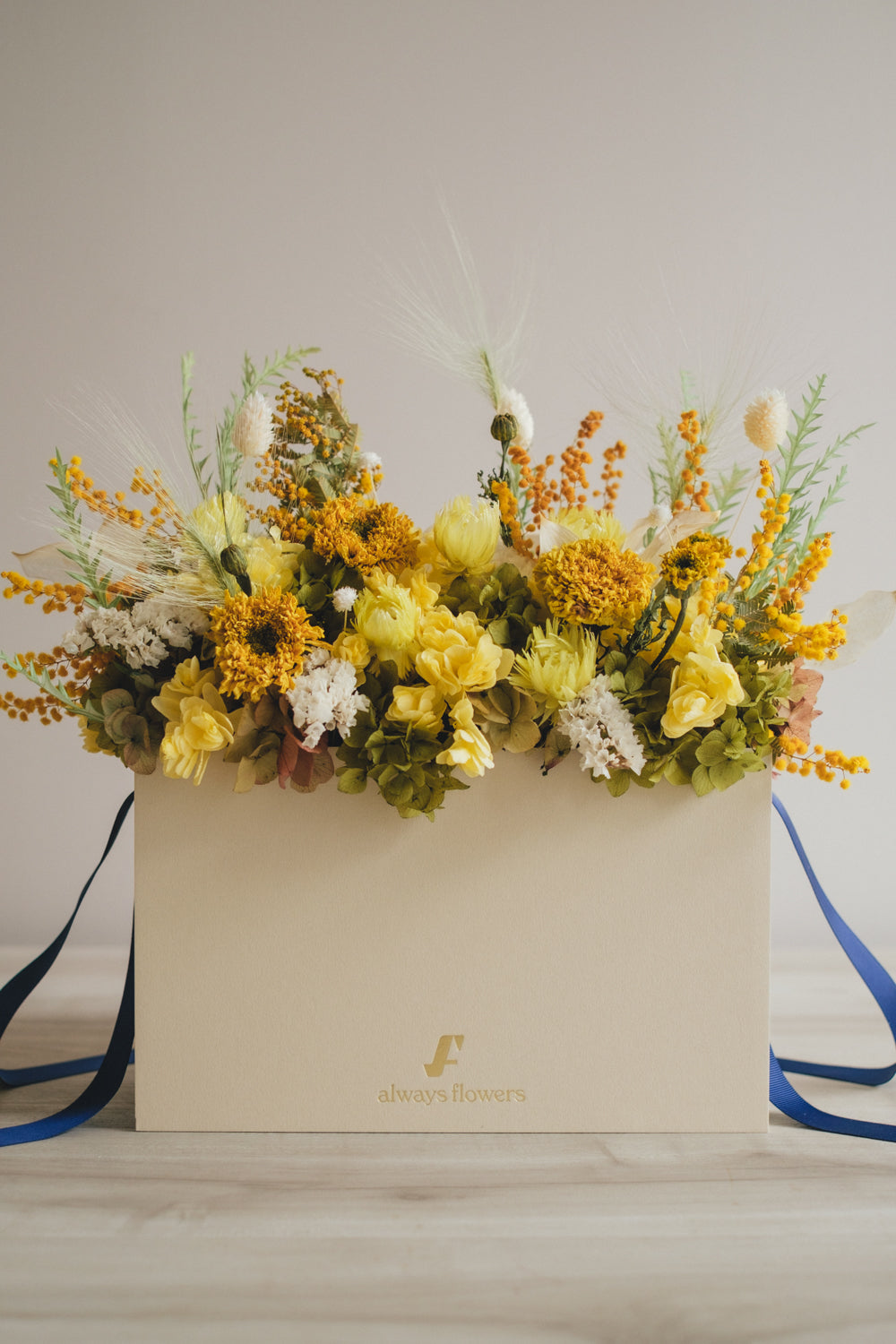 ◆季節限定◆Flower BAG No.1/フラワーバッグアレンジ イエローブリーズ/ドライ&プリザーブドフラワー/父の日ギフト