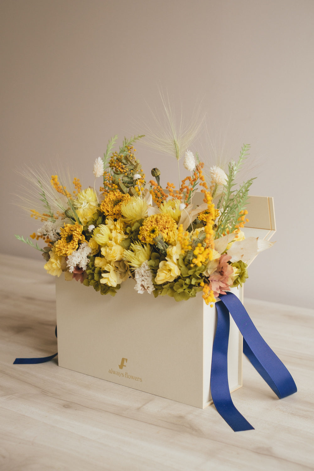 ◆季節限定◆Flower BAG No.1/フラワーバッグアレンジ イエローブリーズ/ドライ&プリザーブドフラワー/父の日ギフト