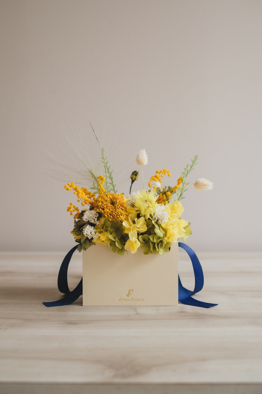 ◆季節限定◆Flower BAG No.1/フラワーバッグアレンジ イエローブリーズ/ドライ&プリザーブドフラワー/父の日ギフト