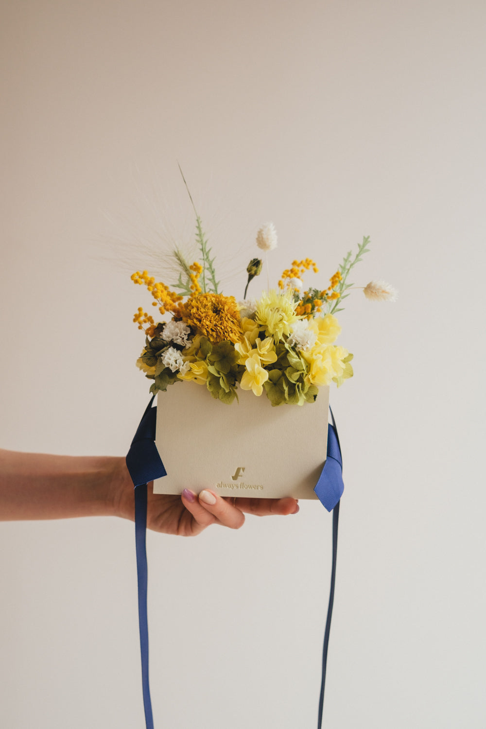 ◆季節限定◆Flower BAG No.1/フラワーバッグアレンジ イエローブリーズ/ドライ&プリザーブドフラワー/父の日ギフト