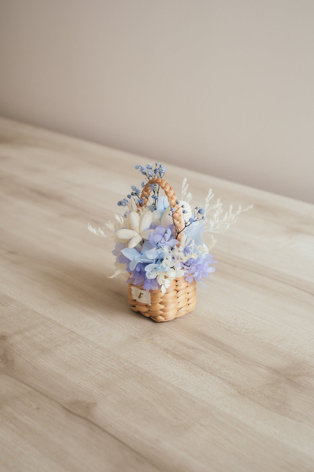 ◆季節限定デザイン◆Flower BAG No.3 /スクエアカゴバッグ コフレブルー/ドライ・プリザーブドフラワー