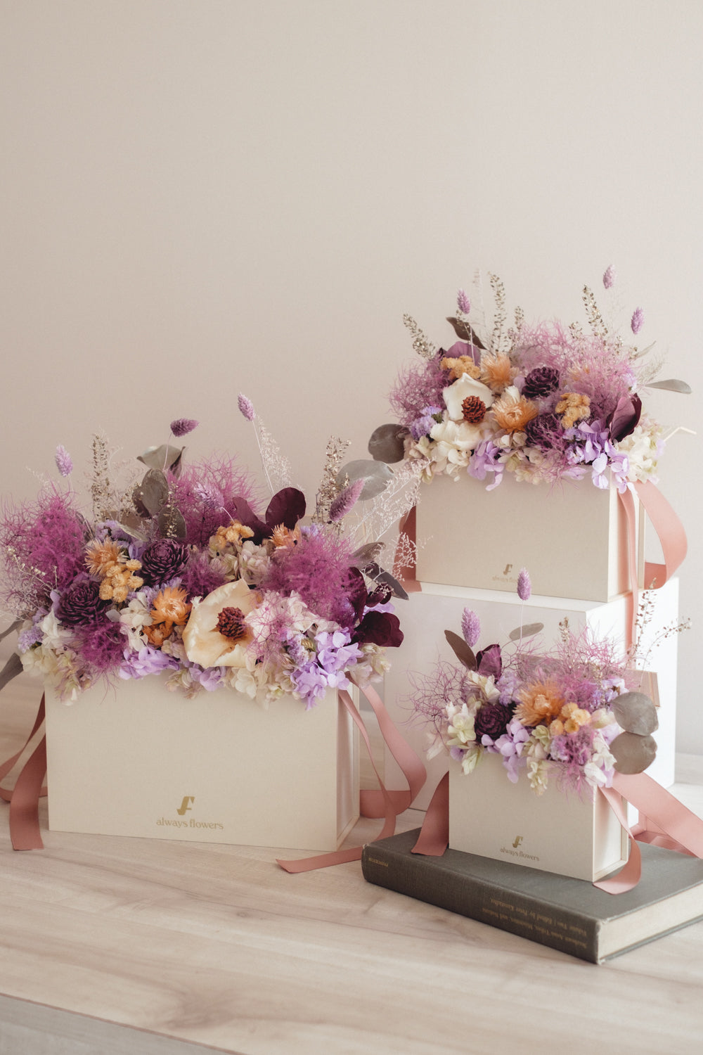 季節限定◆Flower BAG No.1/フラワーバッグアレンジ スモーキーラブ/ドライ&プリザーブドフラワー