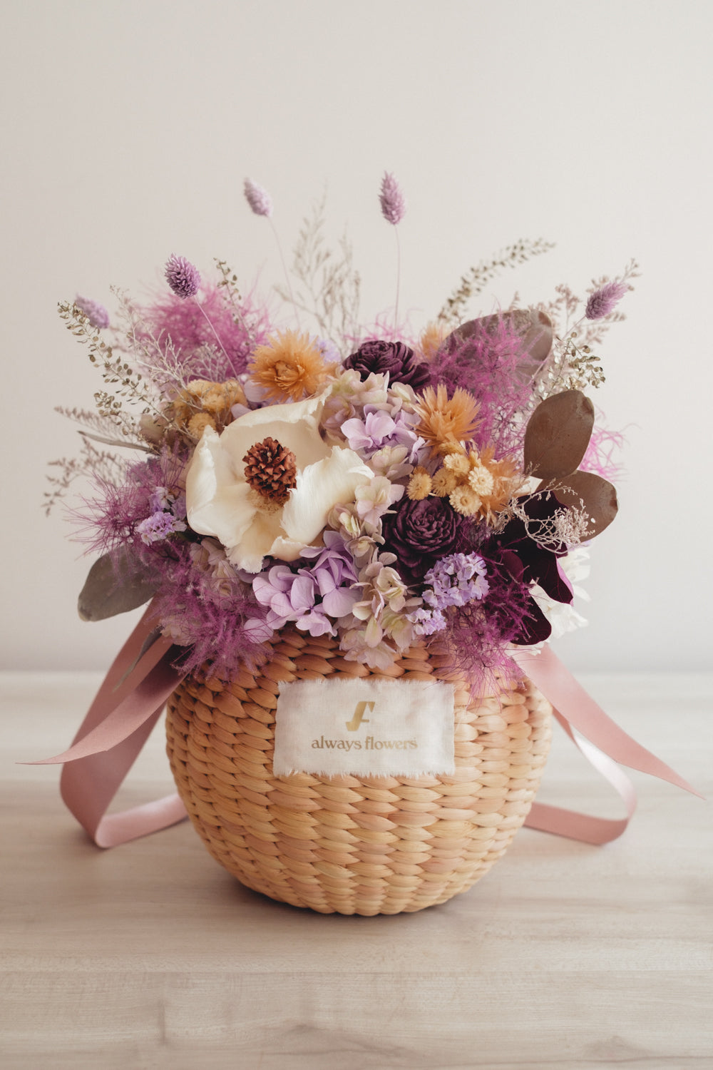 ◆季節限定◆Flower BAG No.2/フラワーバッグアレンジ スモークビター/ドライ&プリザーブドフラワー