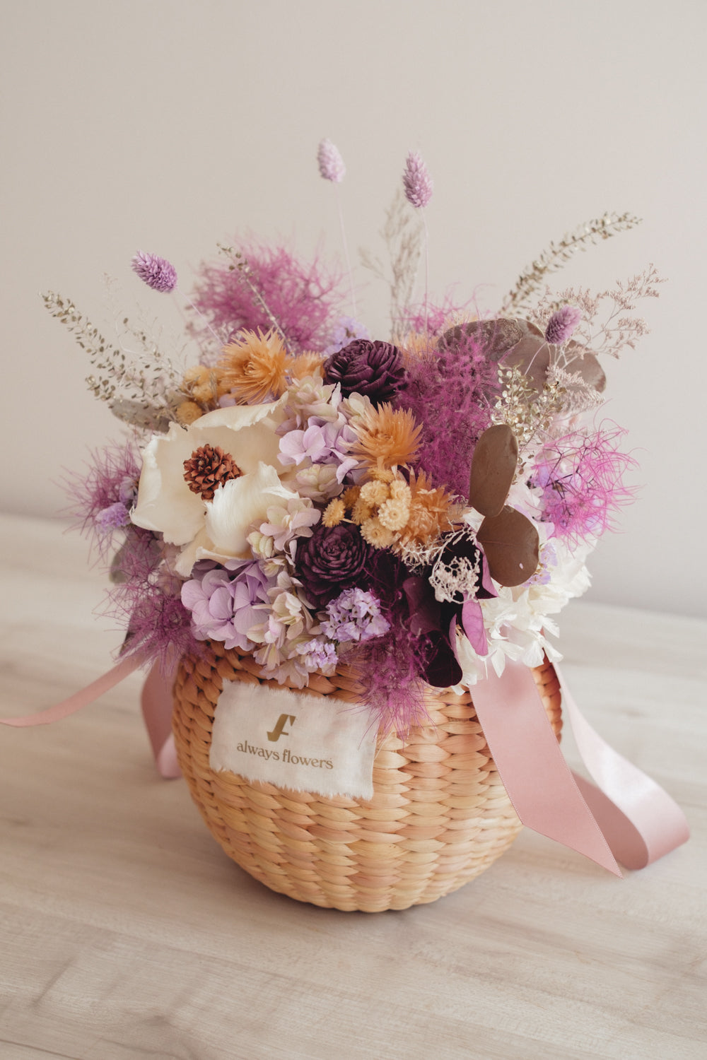 ◆季節限定◆Flower BAG No.2/フラワーバッグアレンジ スモークビター/ドライ&プリザーブドフラワー