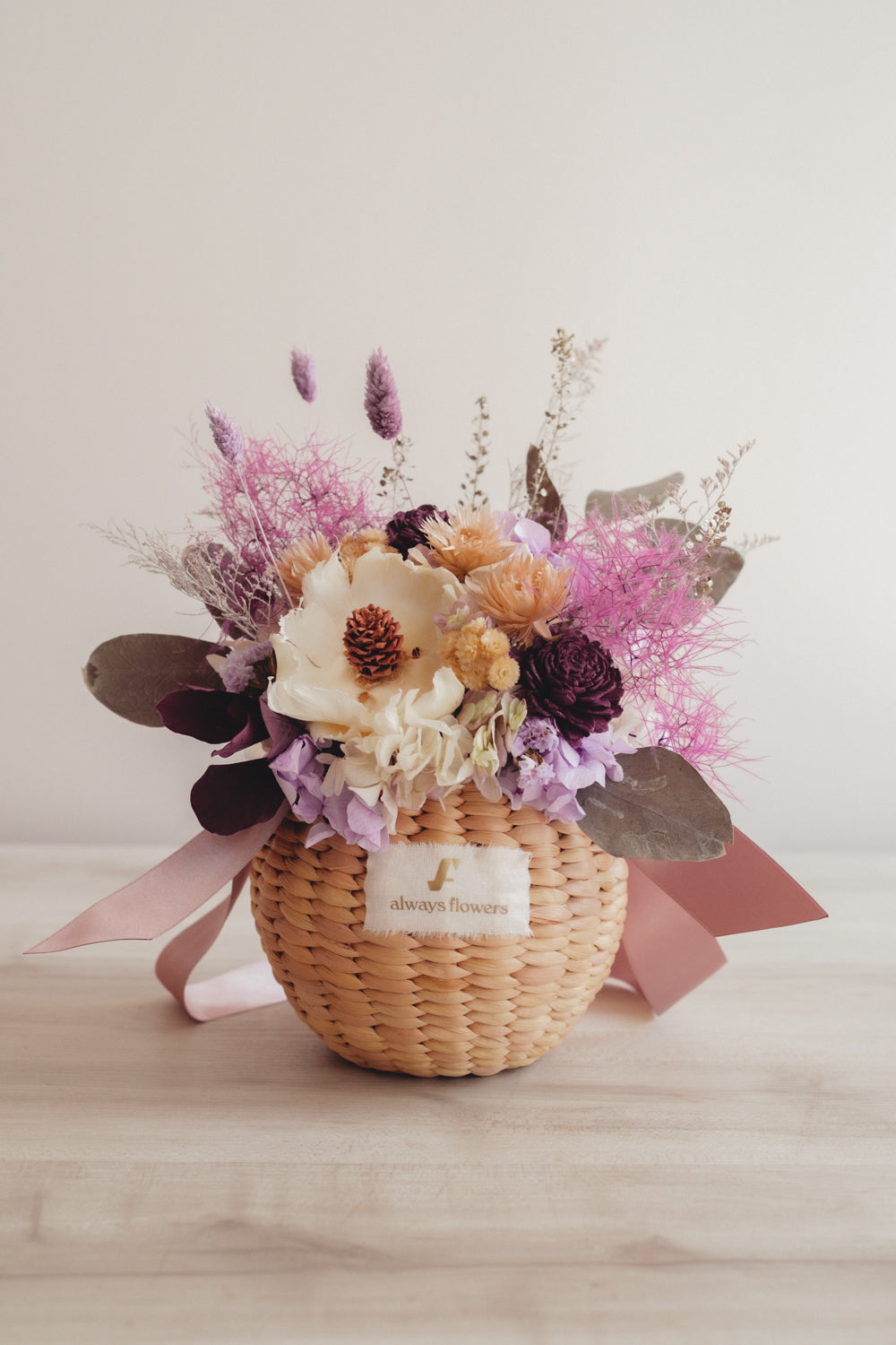 ◆季節限定◆Flower BAG No.2/フラワーバッグアレンジ スモークビター/ドライ&プリザーブドフラワー