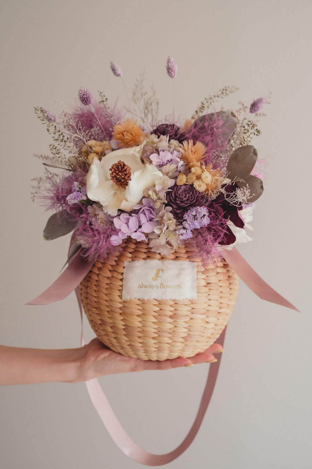◆季節限定◆Flower BAG No.2/フラワーバッグアレンジ スモークビター/ドライ&プリザーブドフラワー