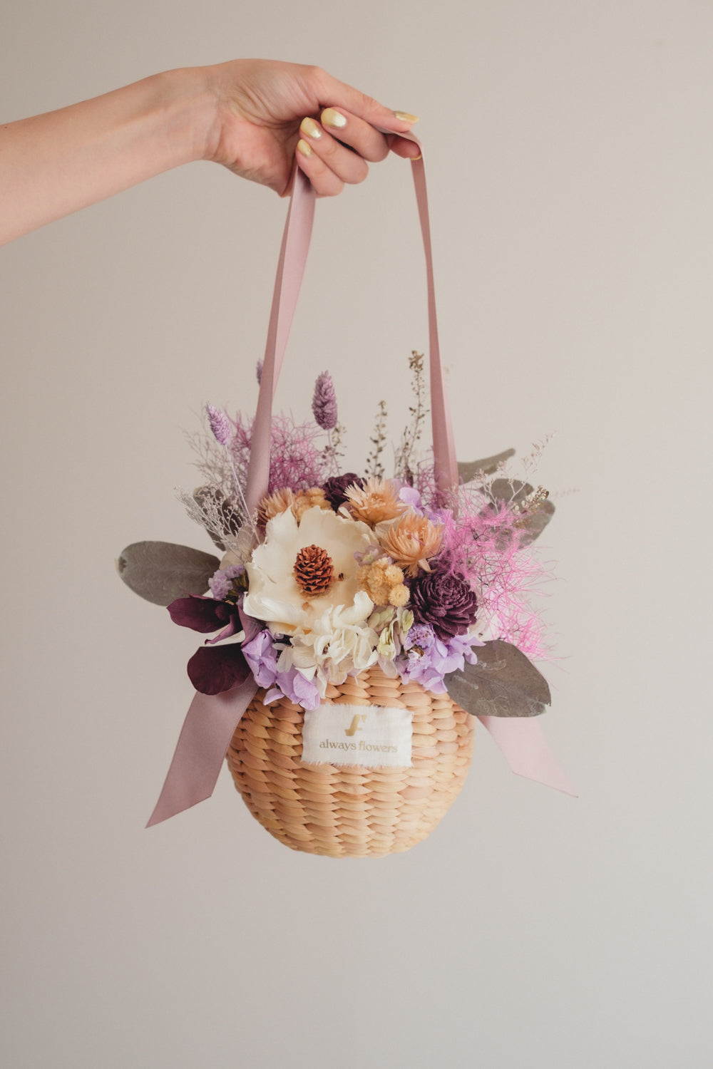 ◆季節限定◆Flower BAG No.2/フラワーバッグアレンジ スモークビター/ドライ&プリザーブドフラワー