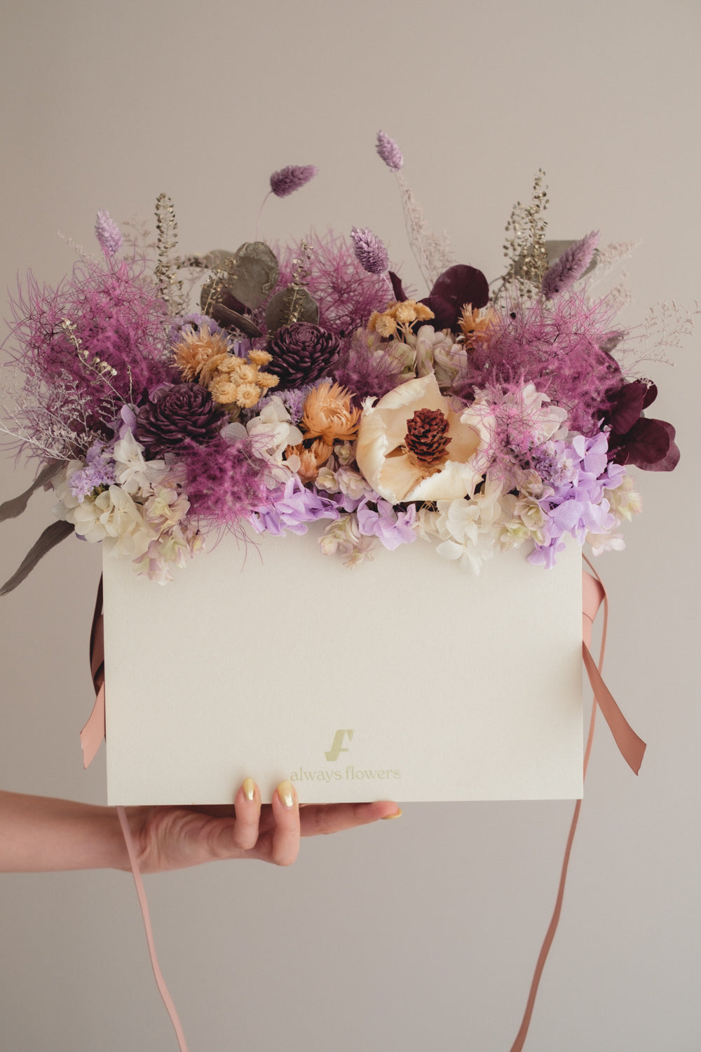 季節限定◆Flower BAG No.1/フラワーバッグアレンジ スモーキーラブ/ドライ&プリザーブドフラワー