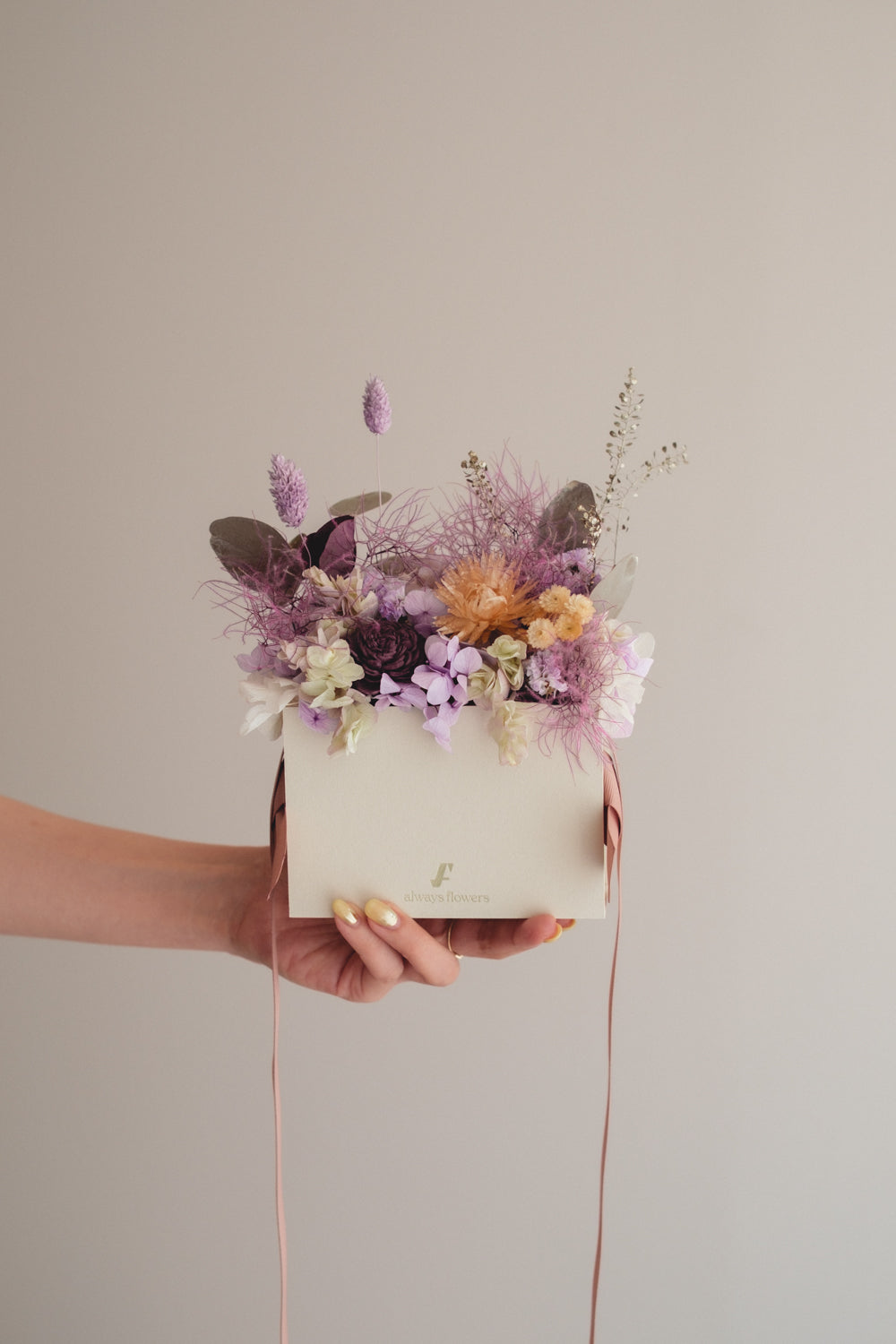 季節限定◆Flower BAG No.1/フラワーバッグアレンジ スモーキーラブ/ドライ&プリザーブドフラワー