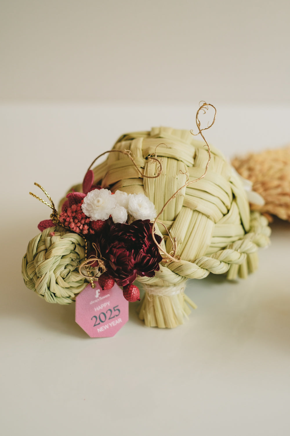 クリスマス限定◆Flower BAG No.2 /カゴバッグアレンジ ピンキーウインター/ドライ・プリザーブドフラワー