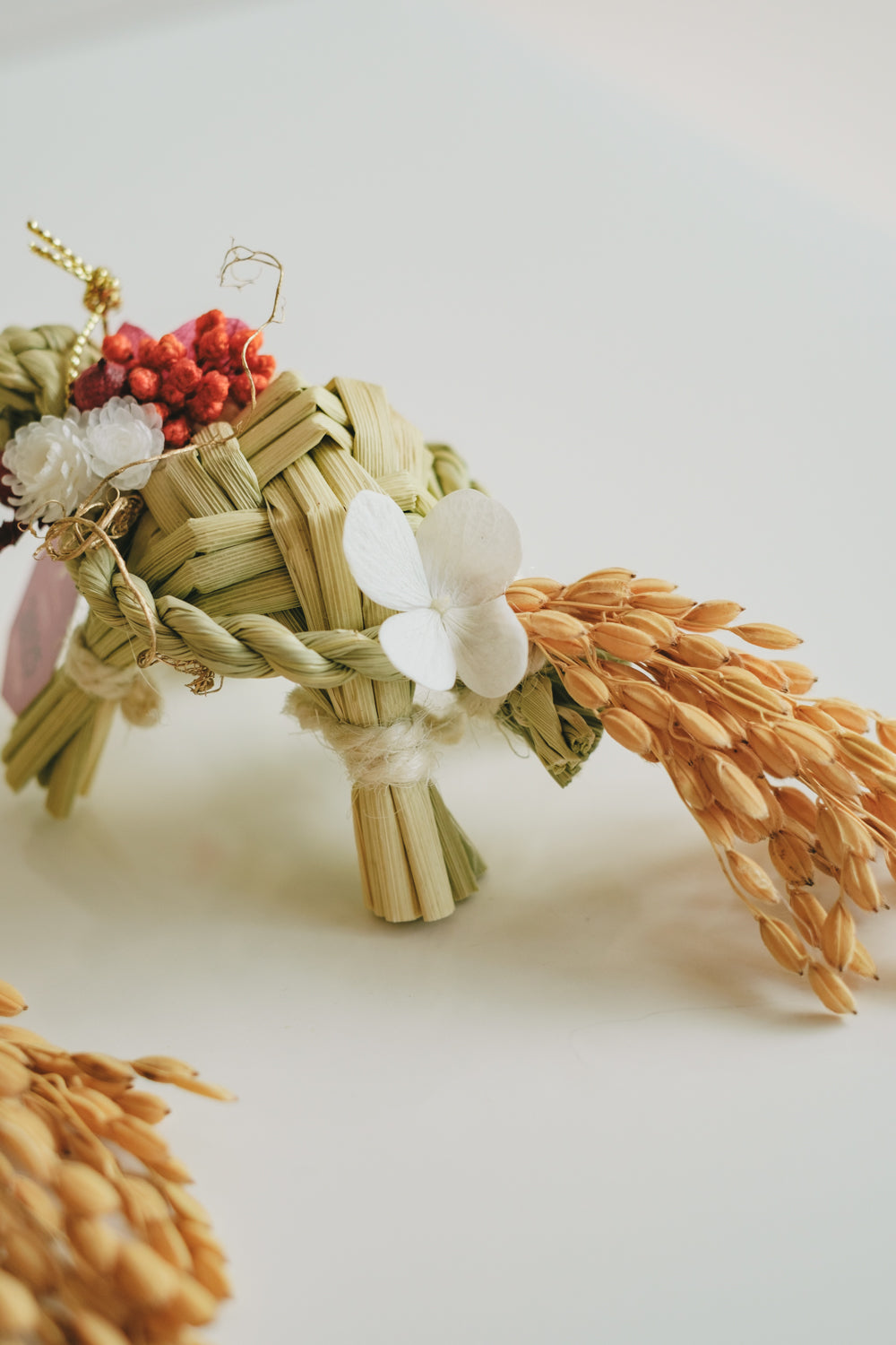 クリスマス限定◆Flower BAG No.2 /カゴバッグアレンジ ピンキーウインター/ドライ・プリザーブドフラワー