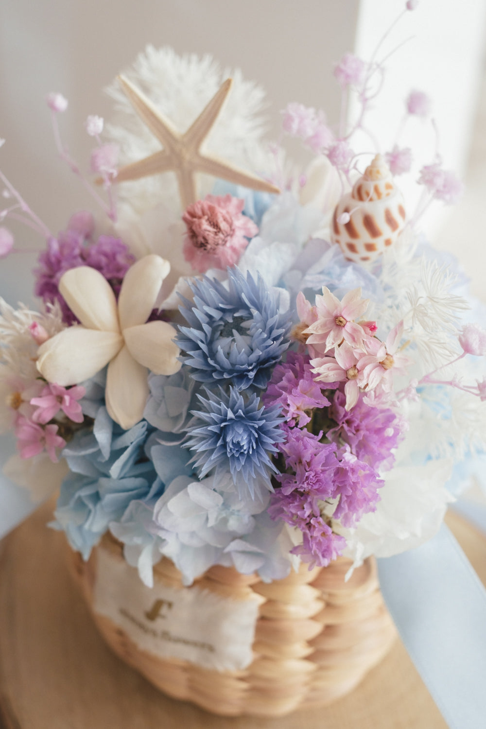 ◆季節限定◆Flower BAG No.2/カゴバッグアレンジ シーマジック/ドライ&プリザーブドフラワー