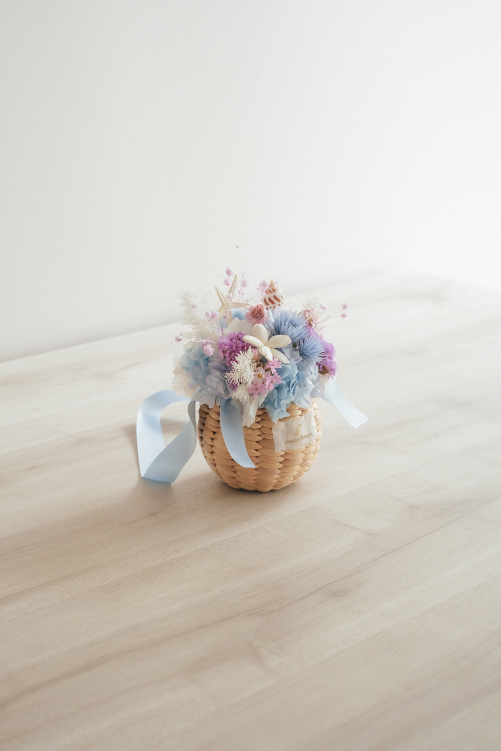 ◆季節限定◆Flower BAG No.2/カゴバッグアレンジ シーマジック/ドライ&プリザーブドフラワー