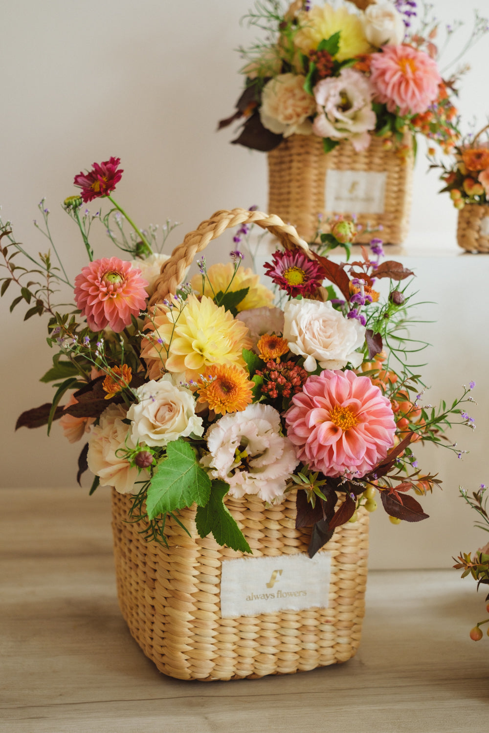 ◆10/4-11/30お届け限定◆Flower BAG No.3/フラワーバッグアレンジ ダリアチャーム/生花