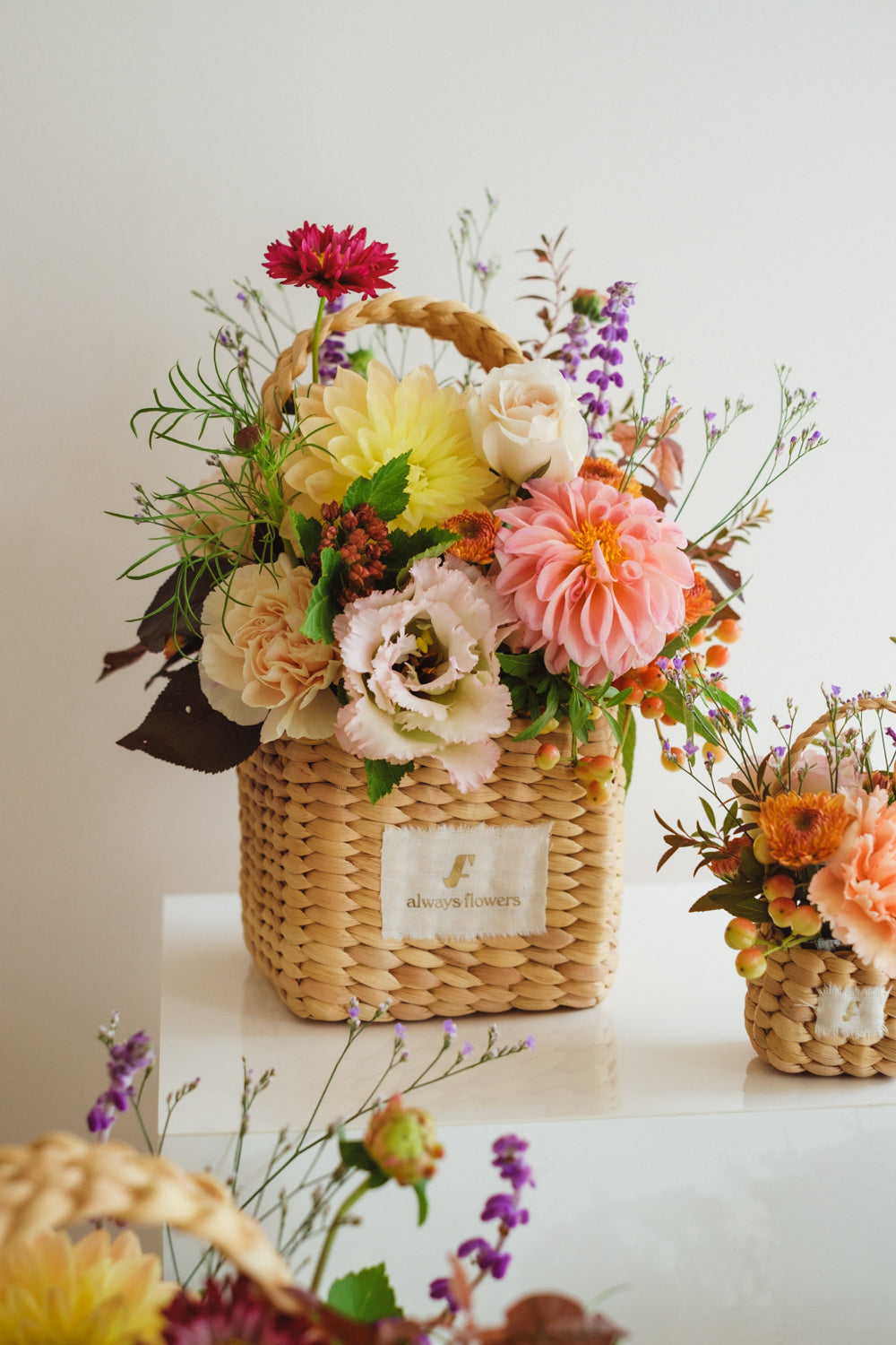 ◆10/4-11/30お届け限定◆Flower BAG No.3/フラワーバッグアレンジ ダリアチャーム/生花