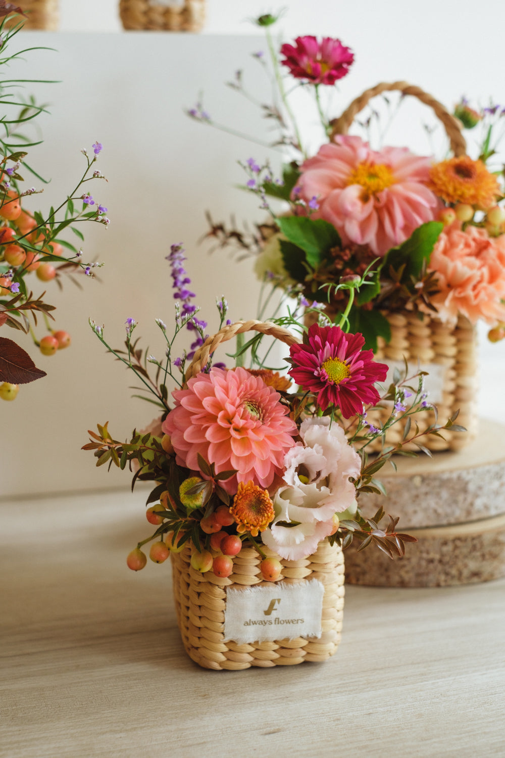◆10/4-11/30お届け限定◆Flower BAG No.3/フラワーバッグアレンジ ダリアチャーム/生花