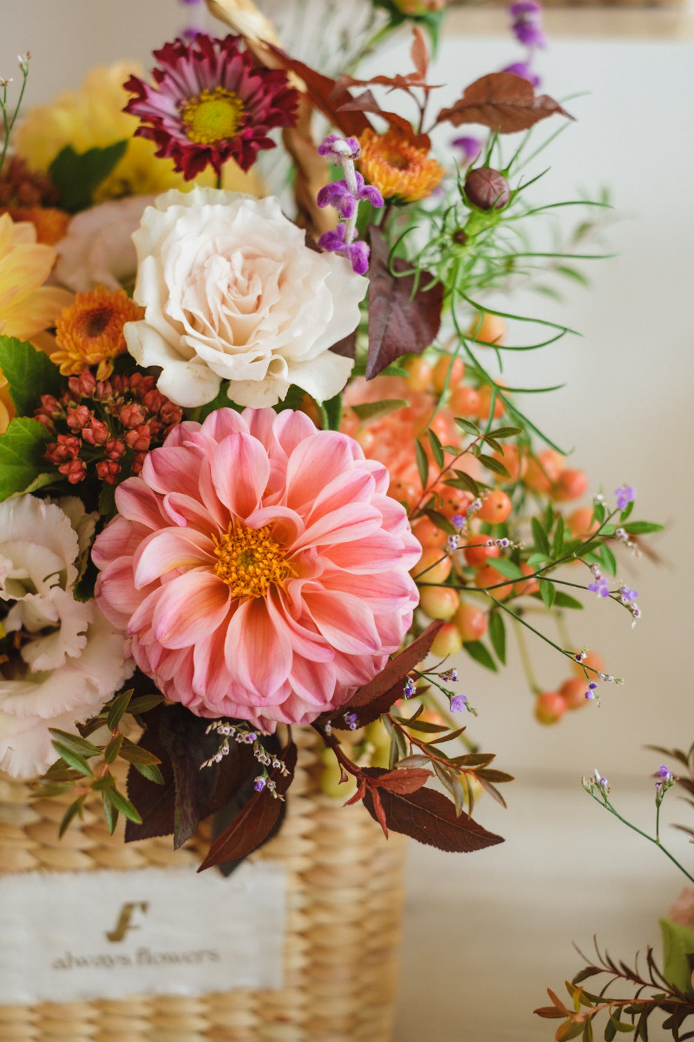 ◆10/4-11/30お届け限定◆Flower BAG No.3/フラワーバッグアレンジ ダリアチャーム/生花