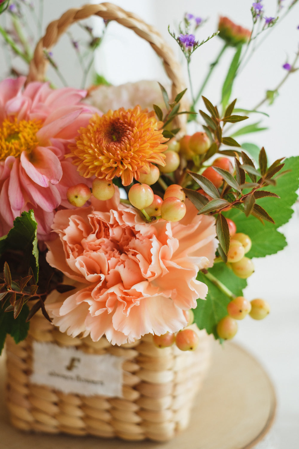 ◆10/4-11/30お届け限定◆Flower BAG No.3/フラワーバッグアレンジ ダリアチャーム/生花