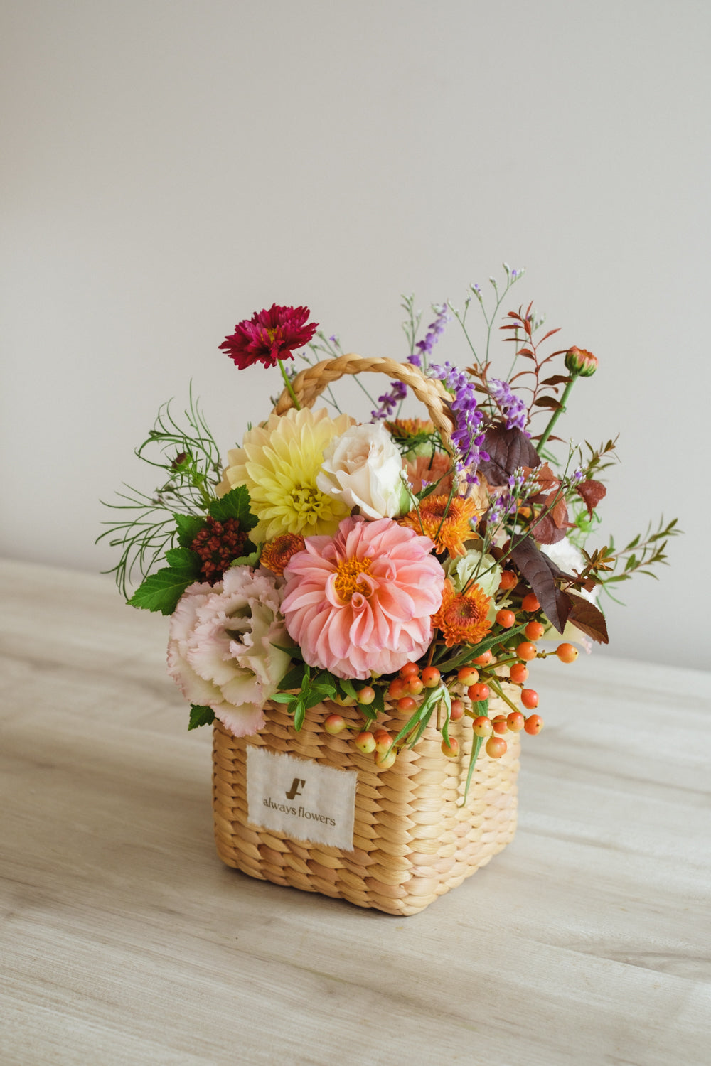 ◆10/4-11/30お届け限定◆Flower BAG No.3/フラワーバッグアレンジ ダリアチャーム/生花