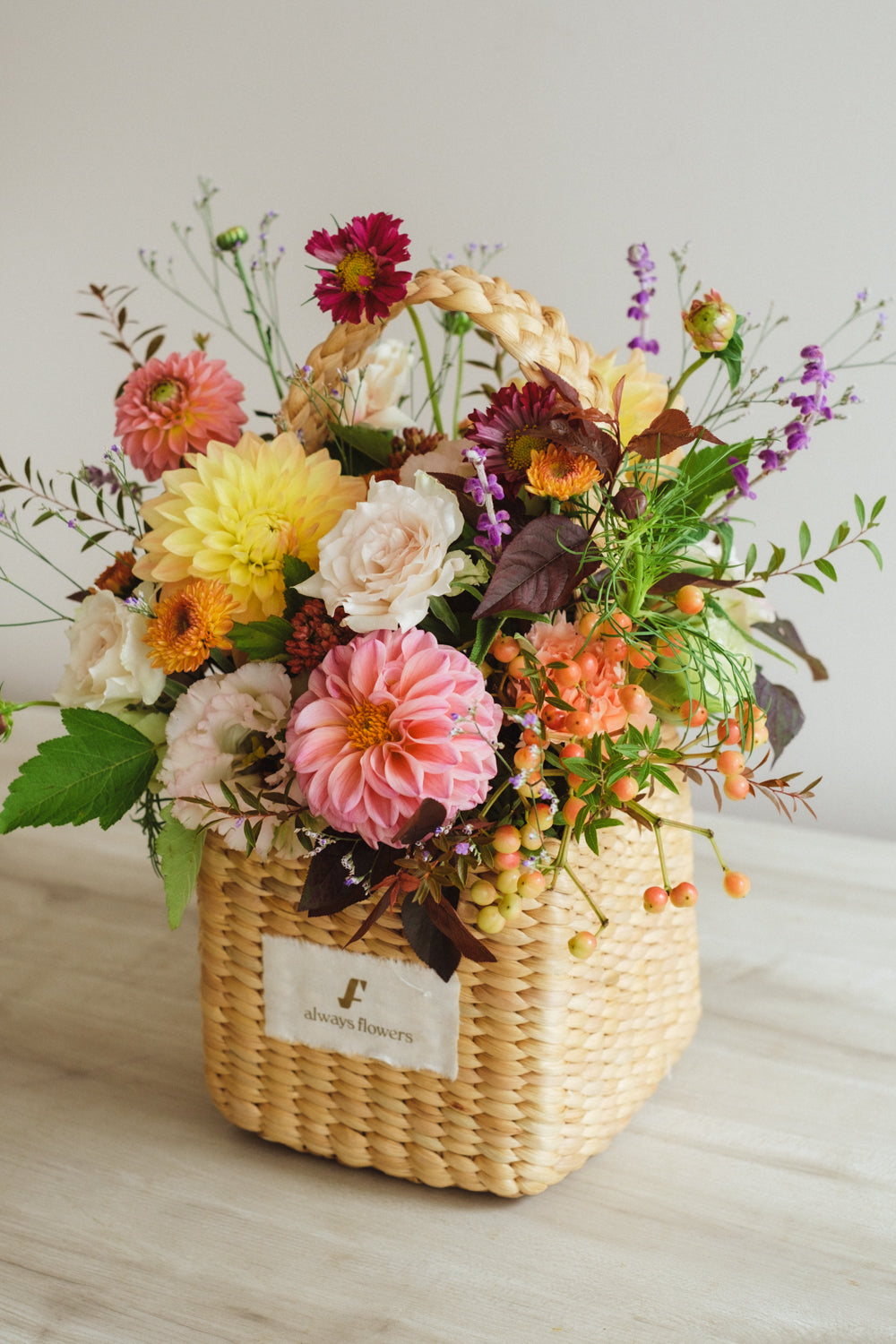 ◆10/4-11/30お届け限定◆Flower BAG No.3/フラワーバッグアレンジ ダリアチャーム/生花