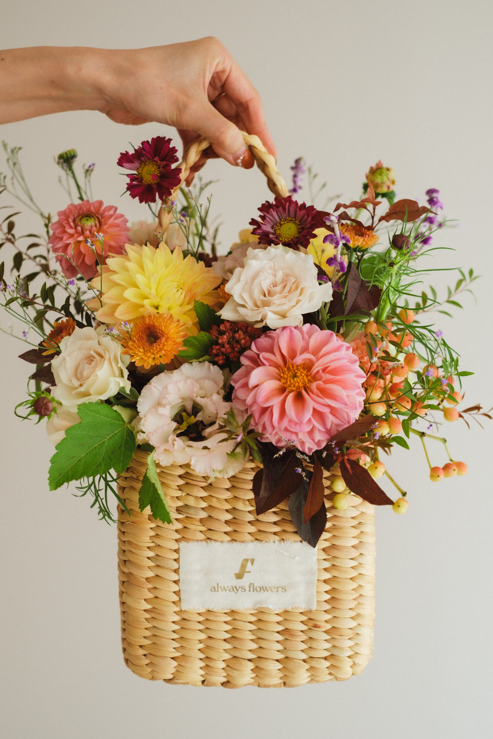 ◆10/4-11/30お届け限定◆Flower BAG No.3/フラワーバッグアレンジ ダリアチャーム/生花