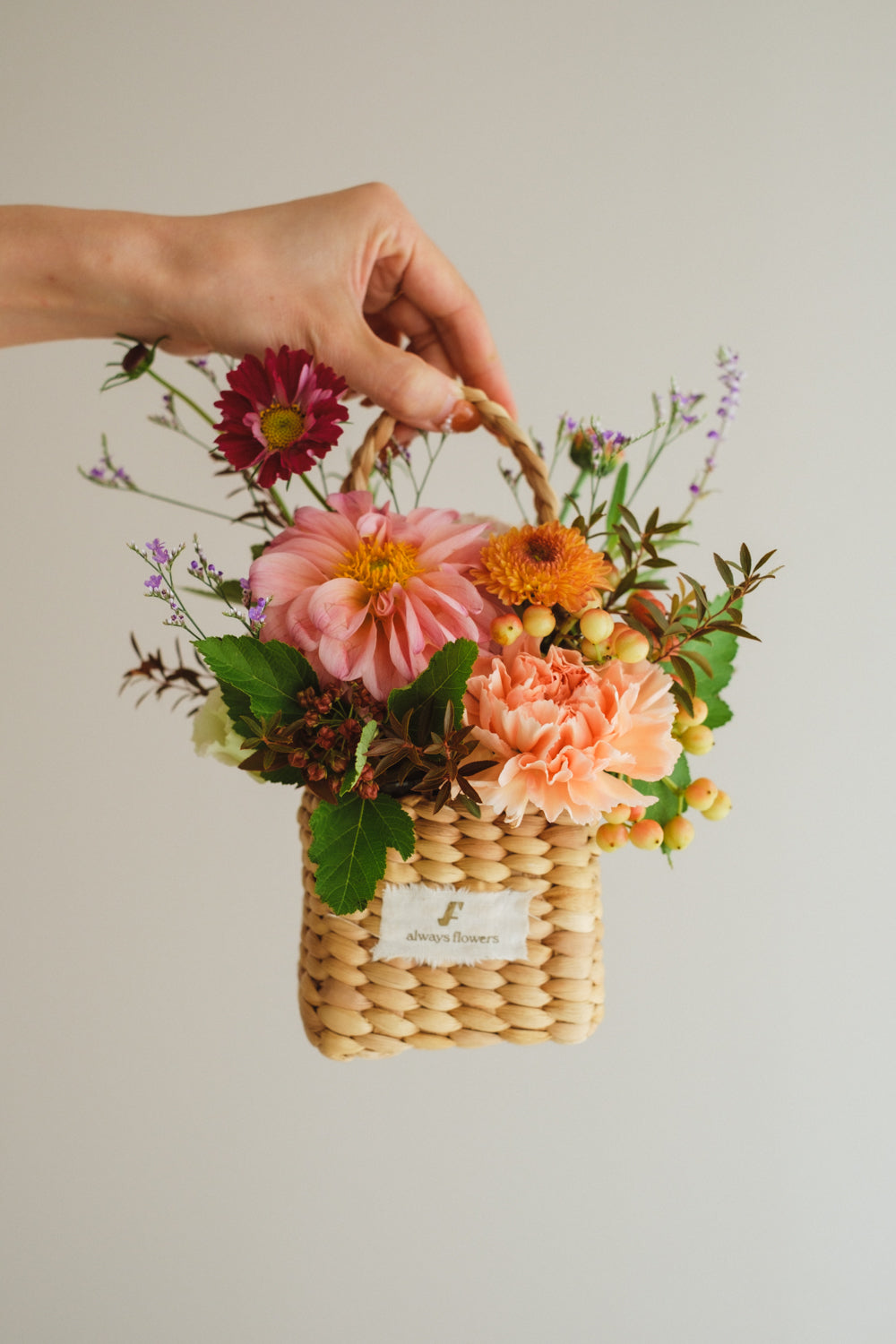 ◆10/4-11/30お届け限定◆Flower BAG No.3/フラワーバッグアレンジ ダリアチャーム/生花