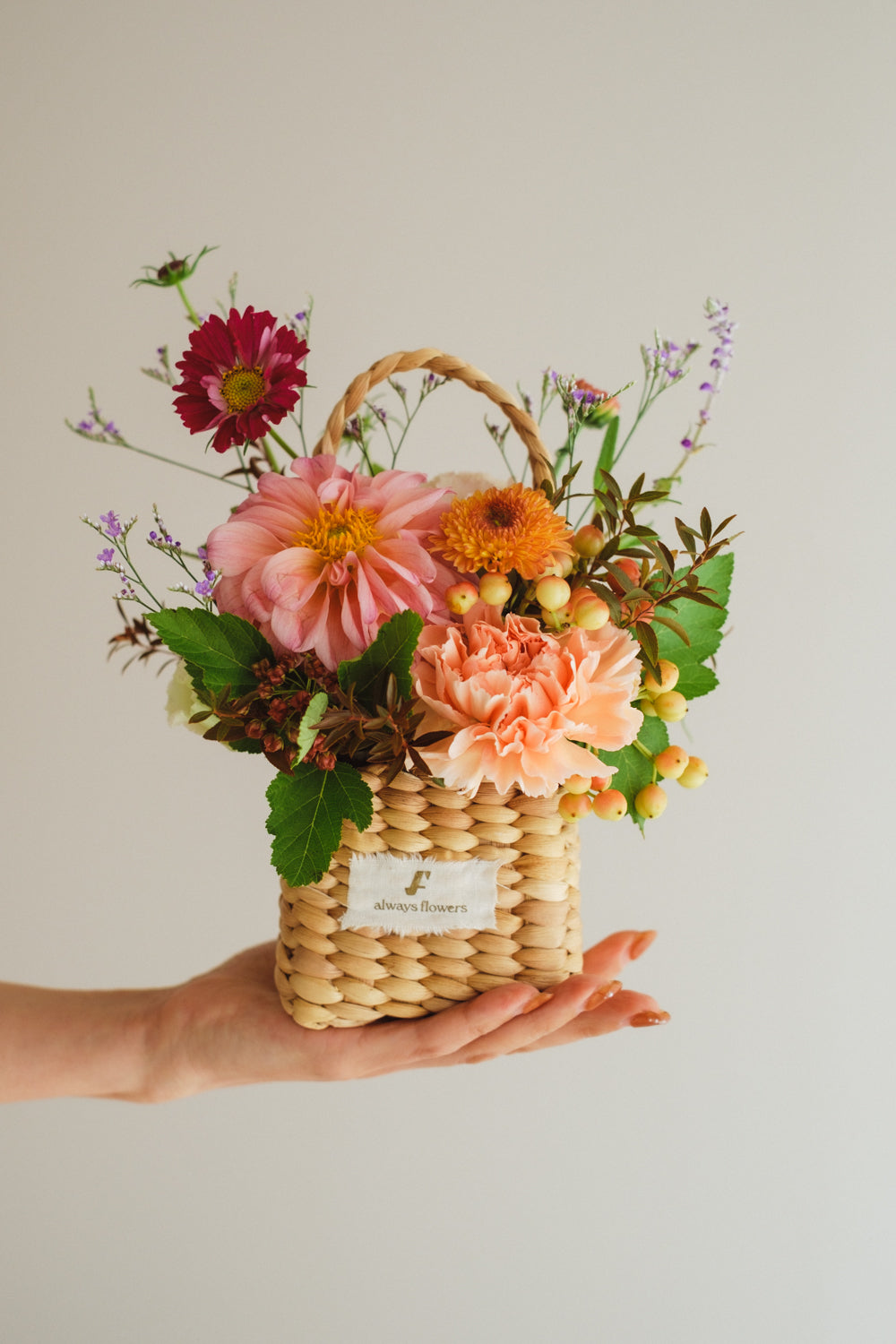 ◆10/4-11/30お届け限定◆Flower BAG No.3/フラワーバッグアレンジ ダリアチャーム/生花