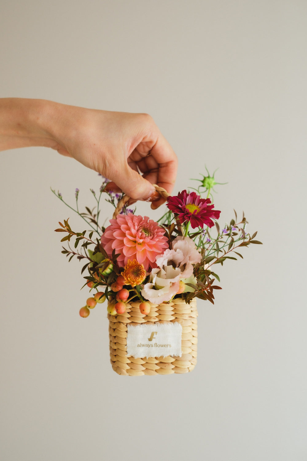 ◆10/4-11/30お届け限定◆Flower BAG No.3/フラワーバッグアレンジ ダリアチャーム/生花