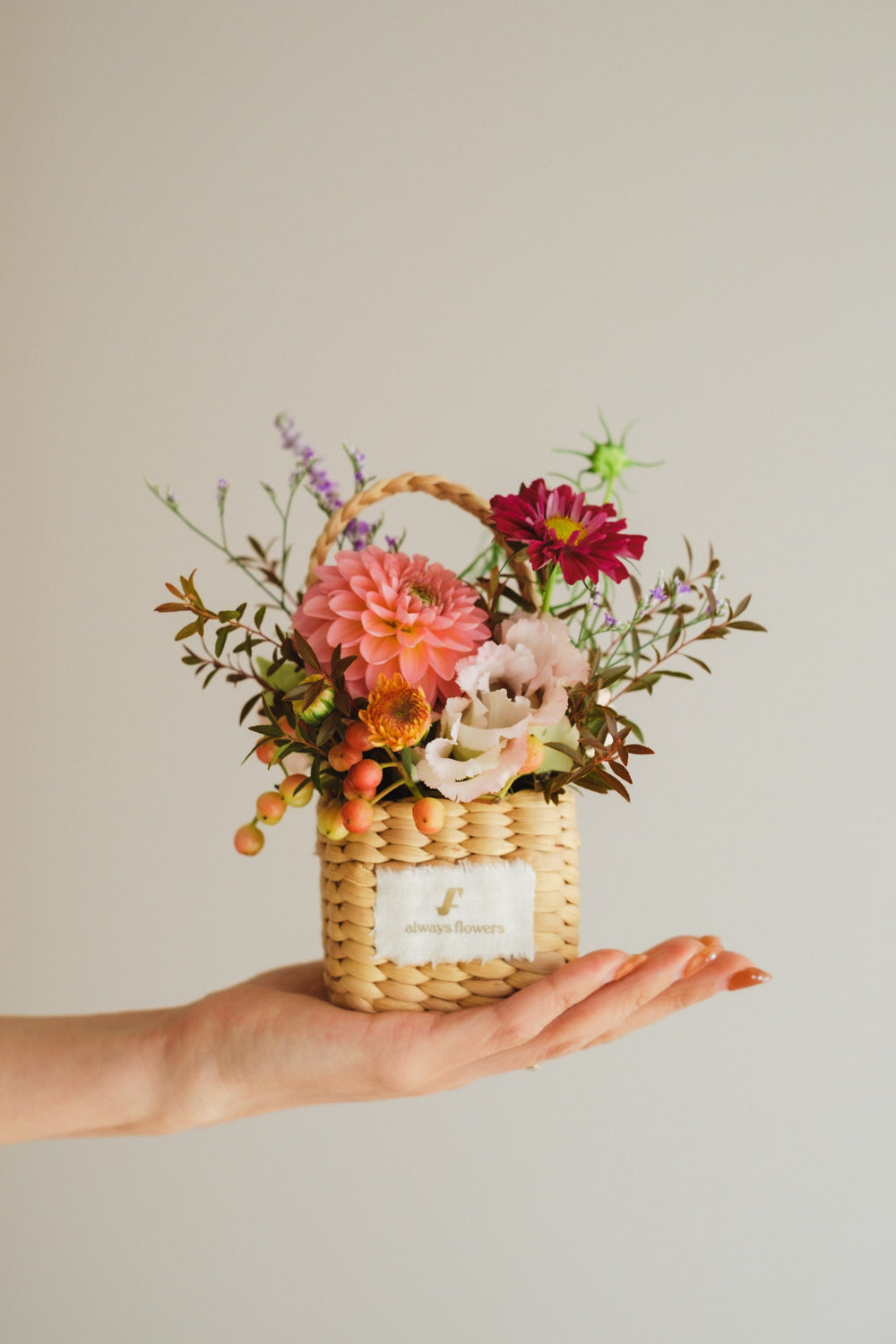 ◆10/4-11/30お届け限定◆Flower BAG No.3/フラワーバッグアレンジ ダリアチャーム/生花