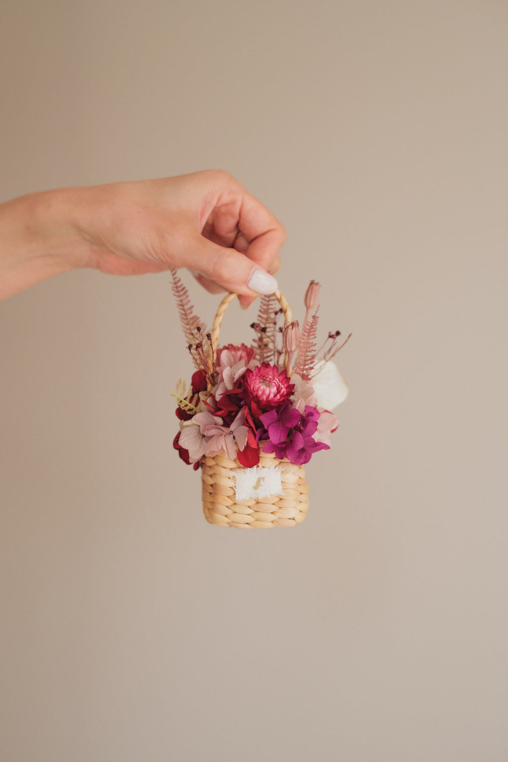 季節限定◆Flower BAG No.3 /スクエアカゴバッグ ノーブルフリュイ/ドライ・プリザーブドフラワー