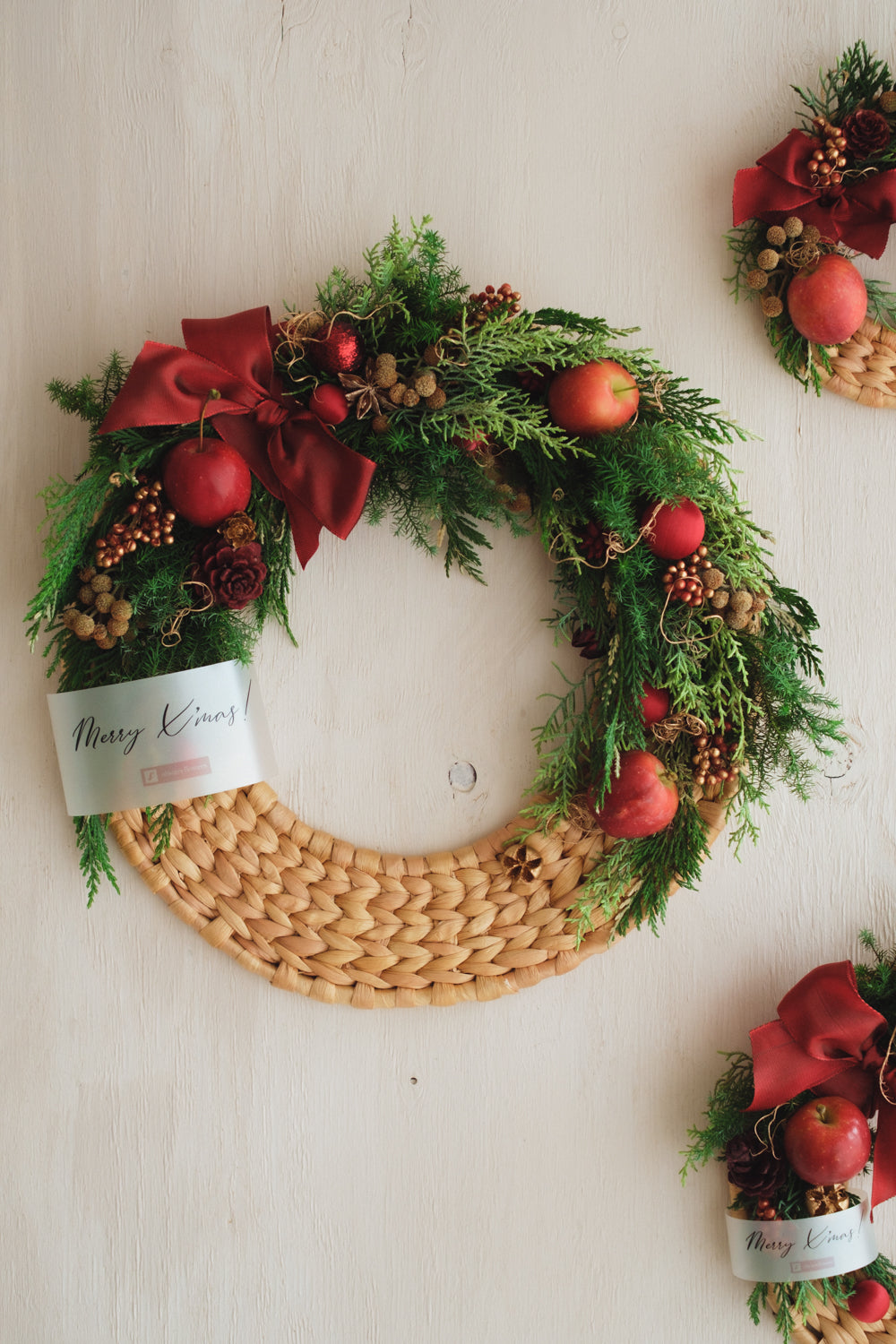 ◆11/26からお届け可能・クリスマス限定◆Disc Wreath/ディスクリース ポムノエル/生花