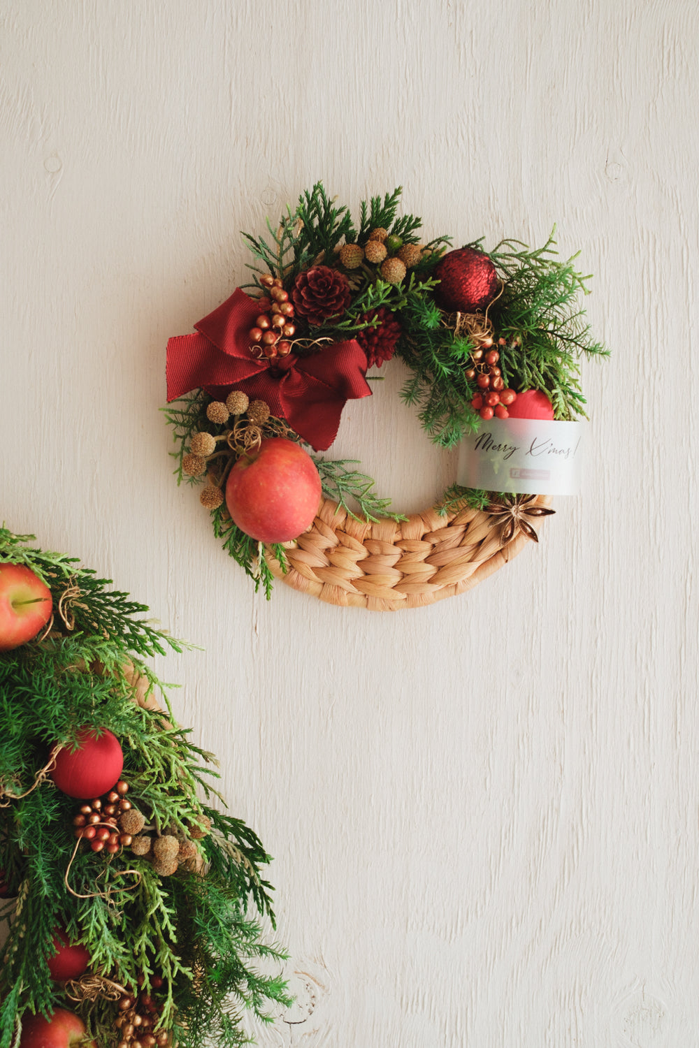 ◆11/26からお届け可能・クリスマス限定◆Disc Wreath/ディスクリース ポムノエル/生花