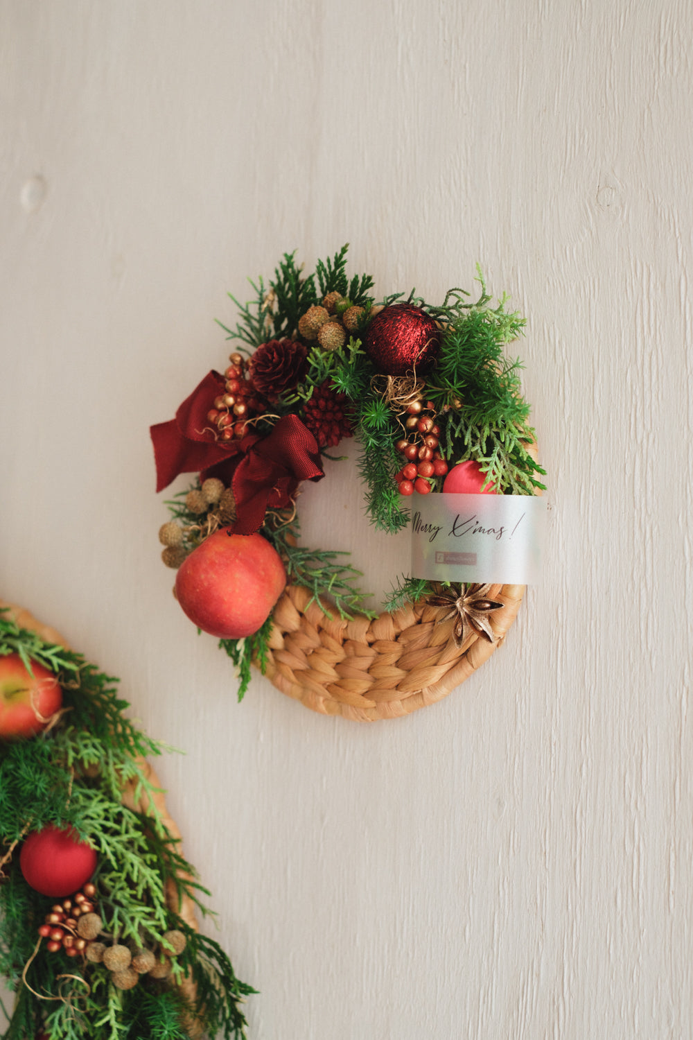 ◆11/26からお届け可能・クリスマス限定◆Disc Wreath/ディスクリース ポムノエル/生花