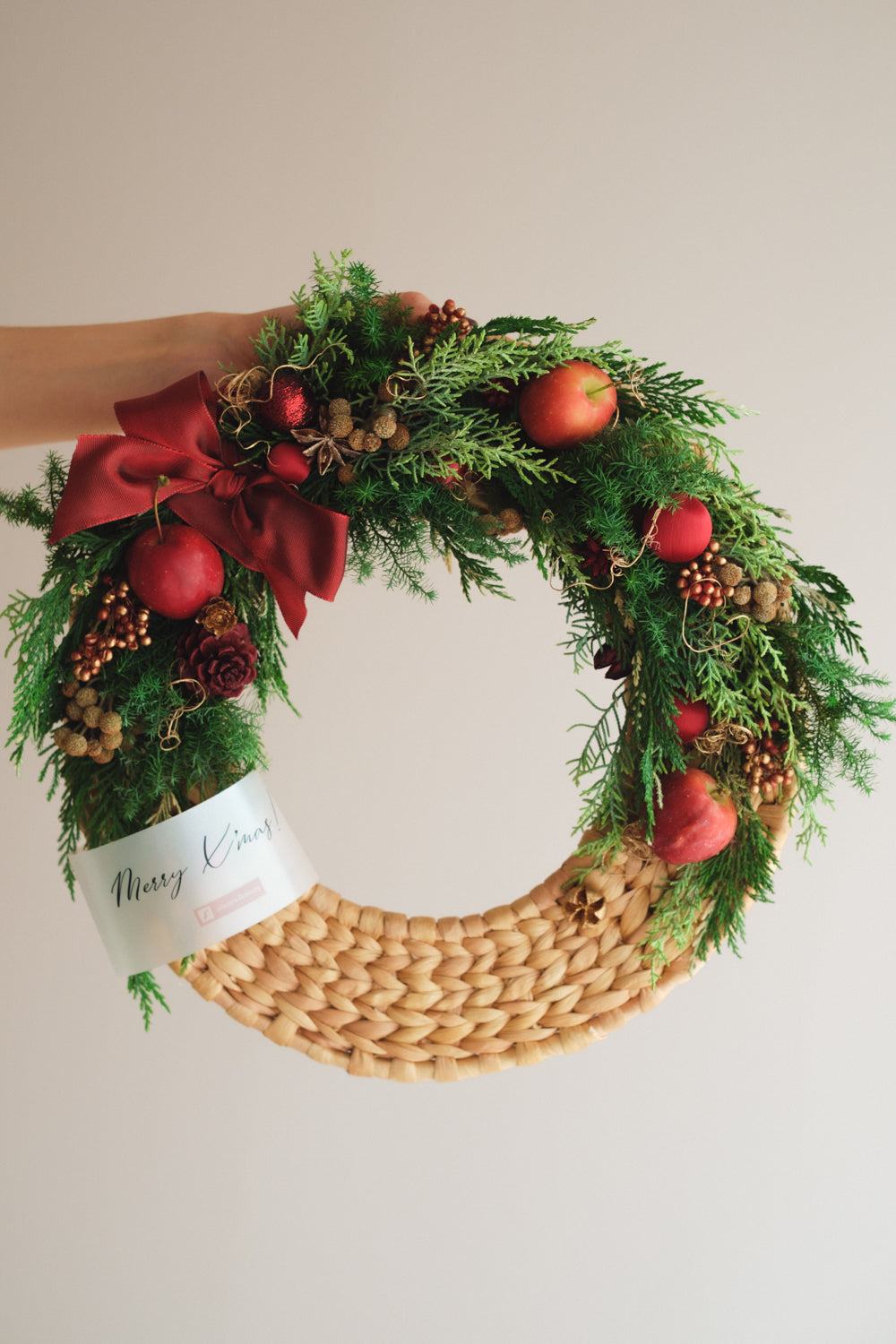 ◆11/26からお届け可能・クリスマス限定◆Disc Wreath/ディスクリース ポムノエル/生花