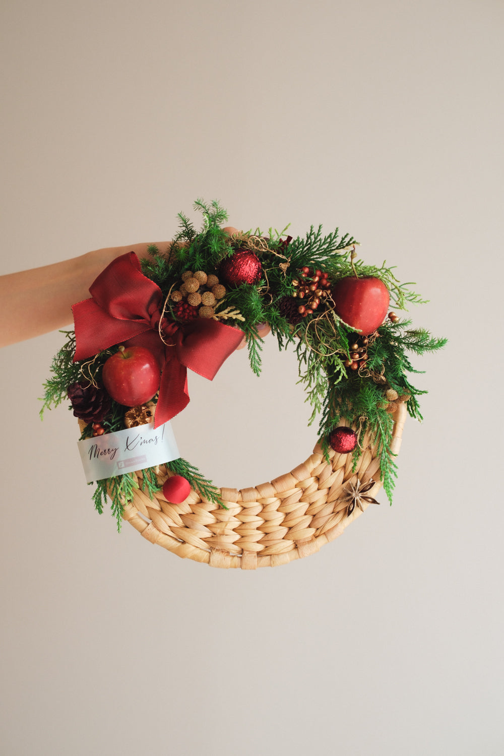 ◆11/26からお届け可能・クリスマス限定◆Disc Wreath/ディスクリース ポムノエル/生花
