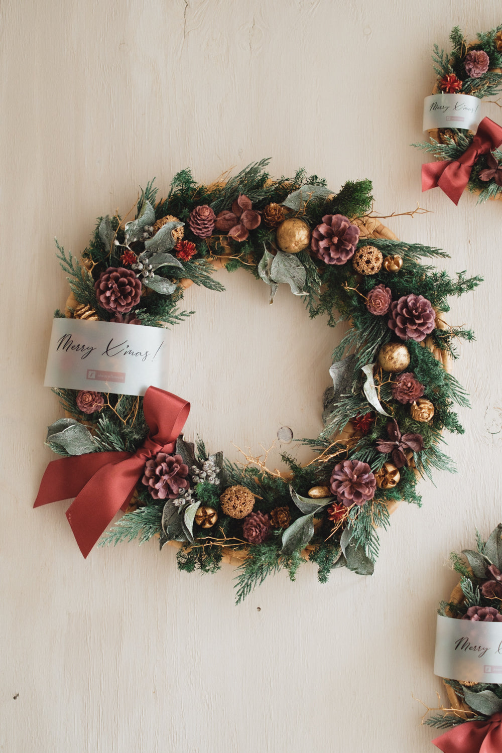 ◆11/12からお届け可能・クリスマス限定◆Disc Wreath/ディスクリース フォレストノエル/ドライフラワー&プリザーブドフラワー