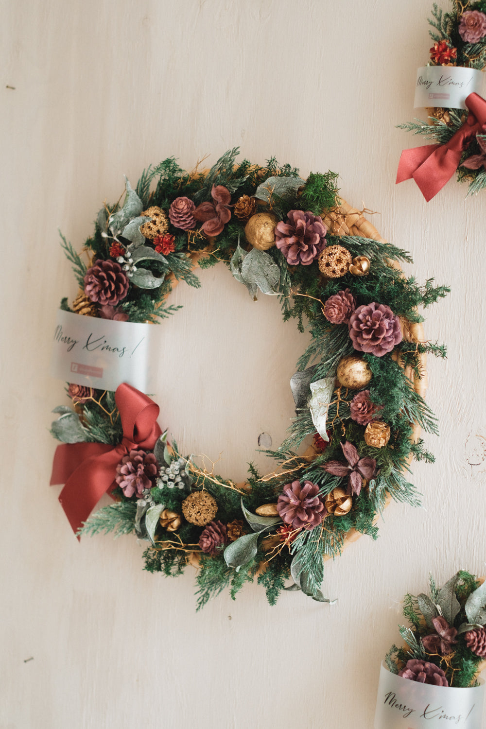 ◆11/12からお届け可能・クリスマス限定◆Disc Wreath/ディスクリース フォレストノエル/ドライフラワー&プリザーブドフラワー