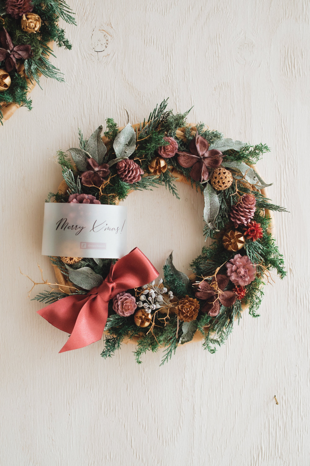 ◆11/12からお届け可能・クリスマス限定◆Disc Wreath/ディスクリース フォレストノエル/ドライフラワー&プリザーブドフラワー