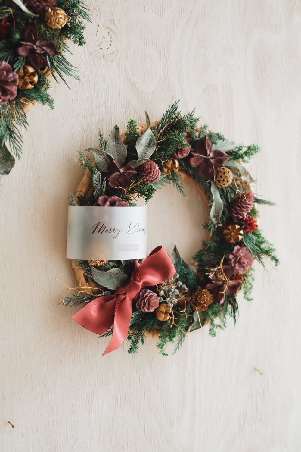 ◆11/12からお届け可能・クリスマス限定◆Disc Wreath/ディスクリース フォレストノエル/ドライフラワー&プリザーブドフラワー