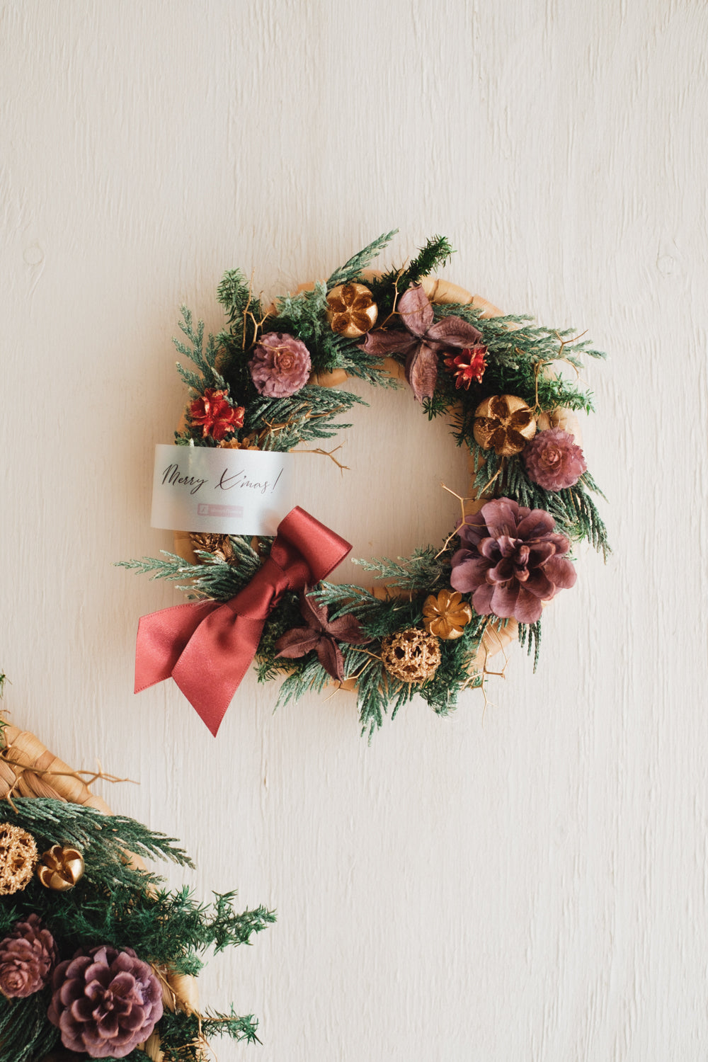 ◆11/12からお届け可能・クリスマス限定◆Disc Wreath/ディスクリース フォレストノエル/ドライフラワー&プリザーブドフラワー