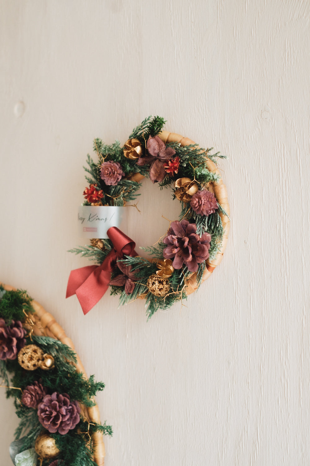 ◆11/12からお届け可能・クリスマス限定◆Disc Wreath/ディスクリース フォレストノエル/ドライフラワー&プリザーブドフラワー