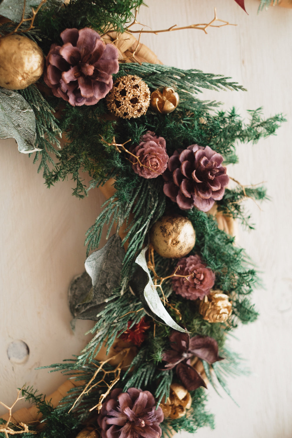 ◆11/12からお届け可能・クリスマス限定◆Disc Wreath/ディスクリース フォレストノエル/ドライフラワー&プリザーブドフラワー