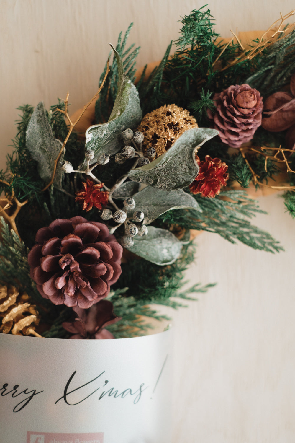 ◆11/12からお届け可能・クリスマス限定◆Disc Wreath/ディスクリース フォレストノエル/ドライフラワー&プリザーブドフラワー