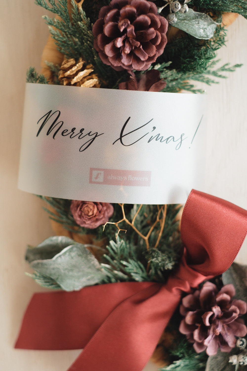 ◆11/12からお届け可能・クリスマス限定◆Disc Wreath/ディスクリース フォレストノエル/ドライフラワー&プリザーブドフラワー