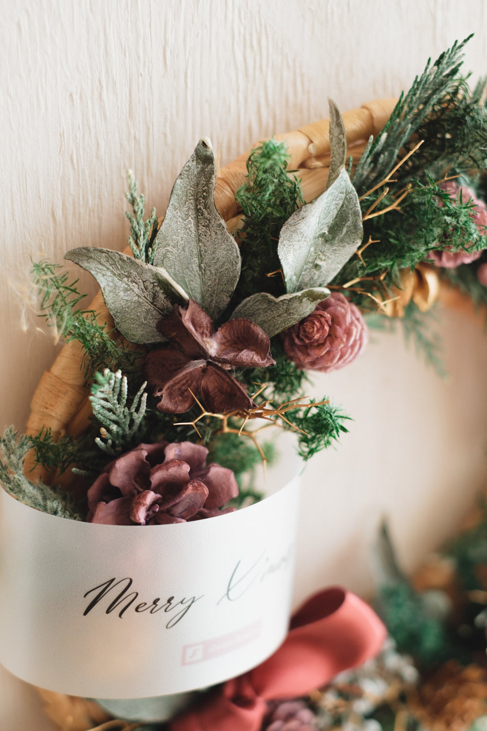 ◆11/12からお届け可能・クリスマス限定◆Disc Wreath/ディスクリース フォレストノエル/ドライフラワー&プリザーブドフラワー