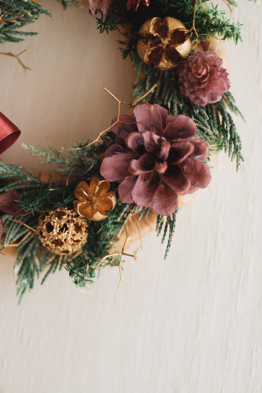 ◆11/12からお届け可能・クリスマス限定◆Disc Wreath/ディスクリース フォレストノエル/ドライフラワー&プリザーブドフラワー