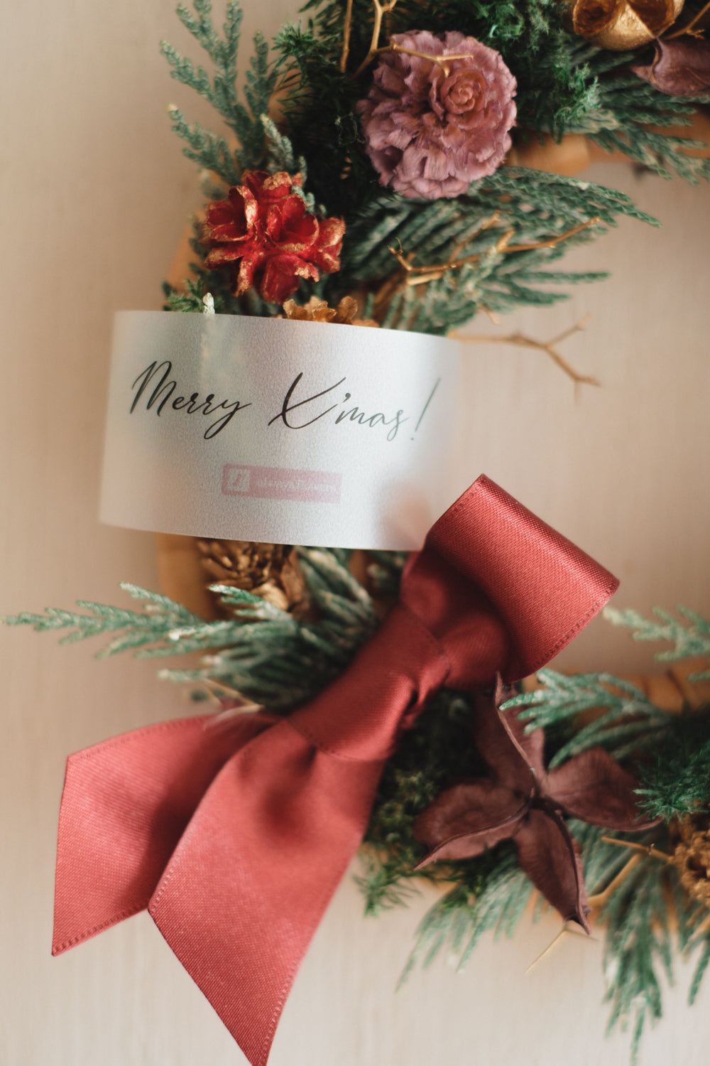 ◆11/12からお届け可能・クリスマス限定◆Disc Wreath/ディスクリース フォレストノエル/ドライフラワー&プリザーブドフラワー